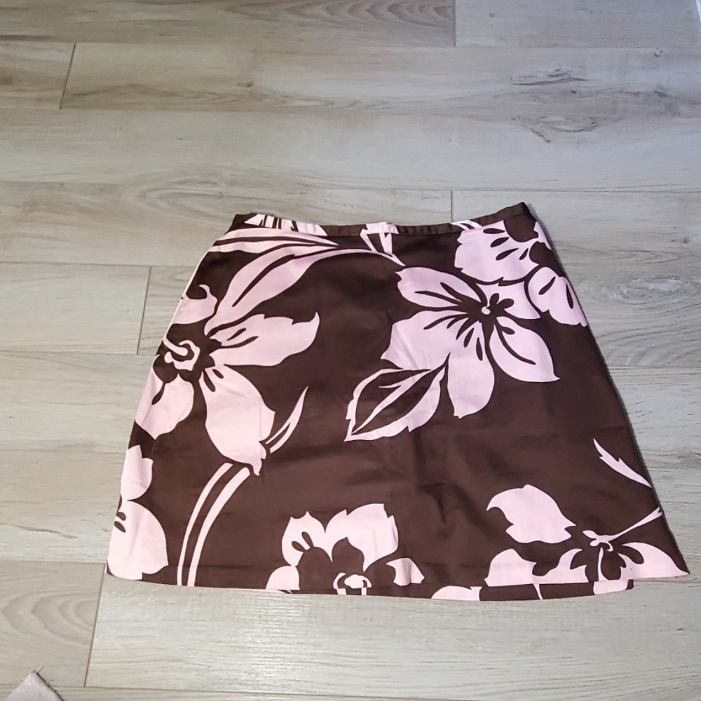 Brown and Pink Floral Skort